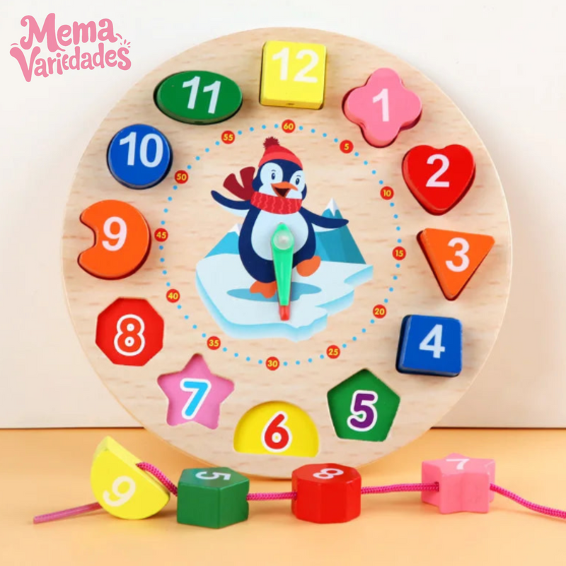 Brinquedo pinguim de madeira Montessori para bebês de 1 a 3 anos (jogo de desenvolvimento)