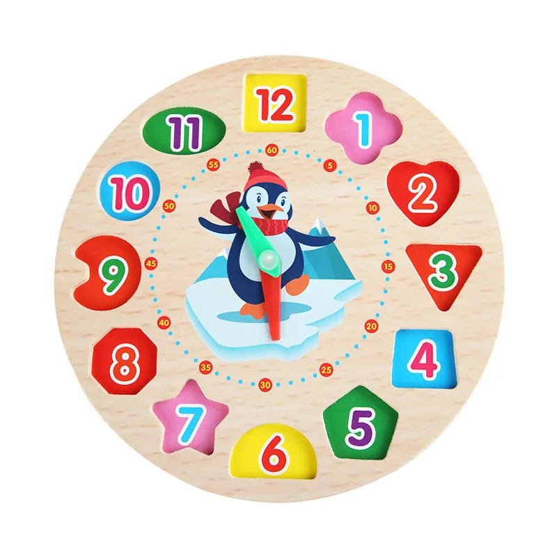 Brinquedo pinguim de madeira Montessori para bebês de 1 a 3 anos (jogo de desenvolvimento)